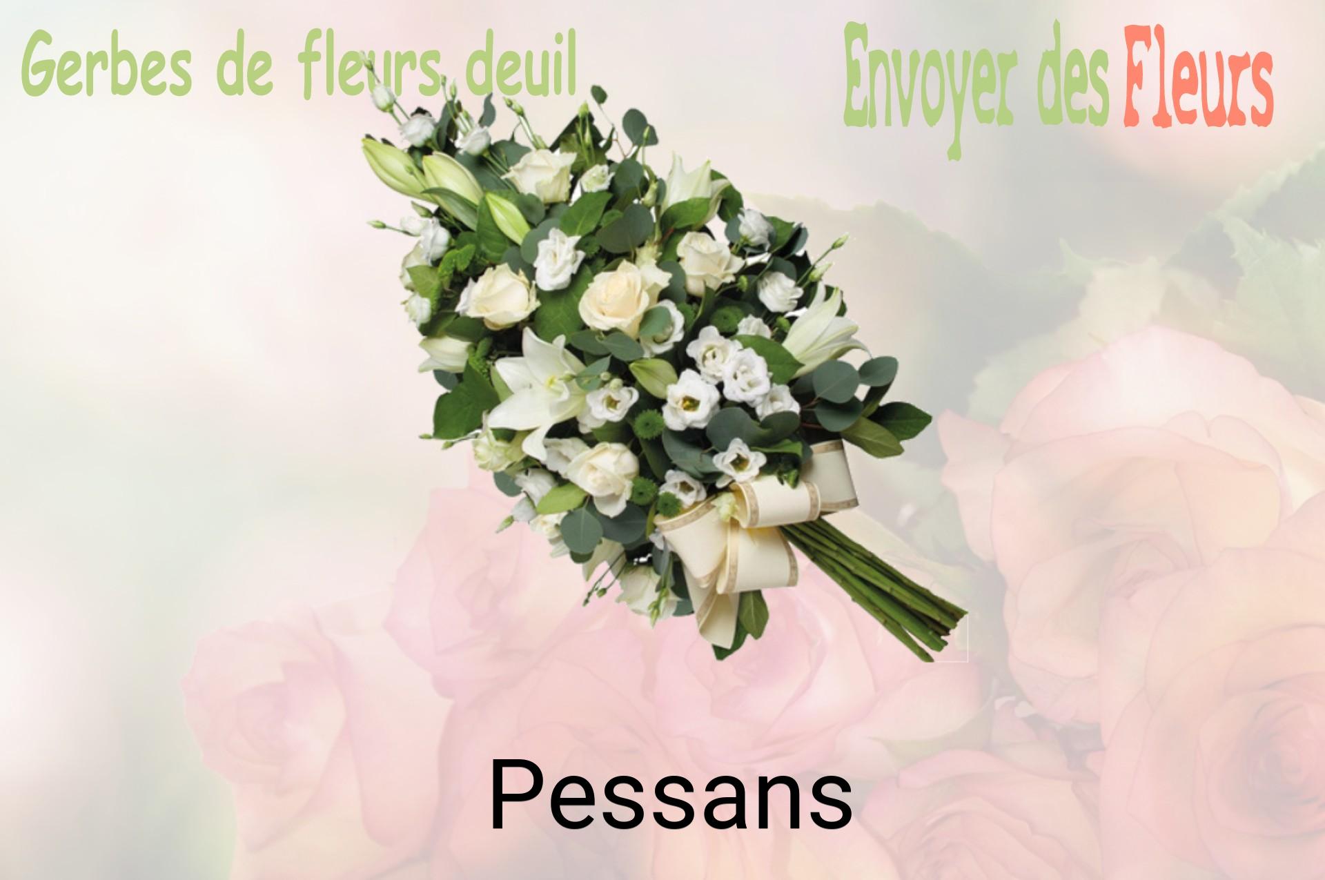 Gerbe de fleurs de deuil livrée à Pessans
